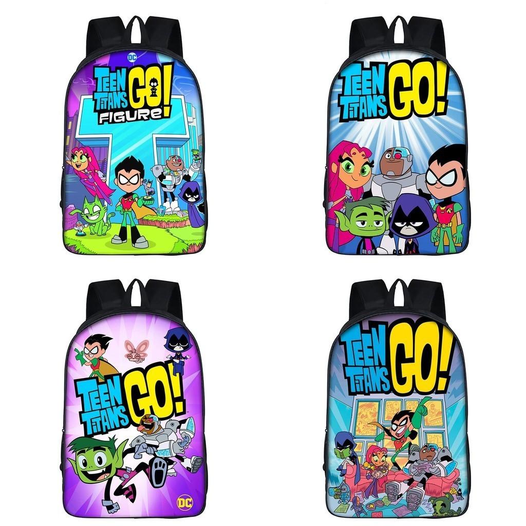 Teen Titans Go Kids Cartoon Backpack With Large Capacity And Smooth Zipper