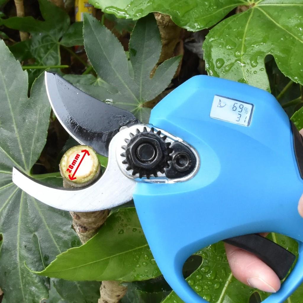 28mm Cordless Electric Pruning Shears Portable Branch Cutting Scissors Efficient Garden Bonsai Trimming Tool
