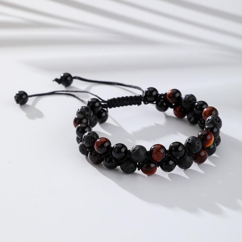 Colorful Natural Agate Bracelet Black Onyx Stone Energy Bracelets Unisex Modern Creative Yoga Meditation Manual Jewelry Spiritual Healing Ornaments