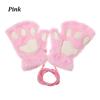 Lovely Fluffy Winter Warm Children Gloves Mittens Cat Paw Fingerless