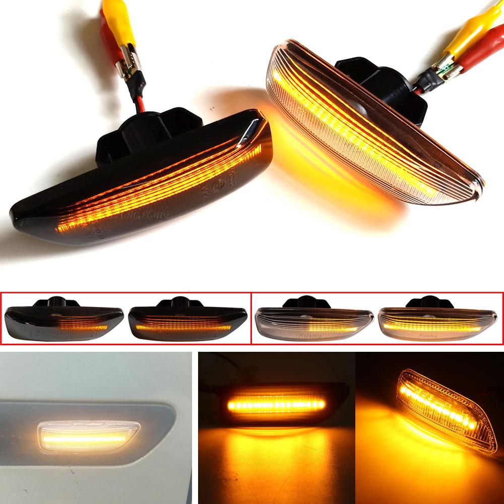 For Volvo XC90 MK1 XC70 V70 MK2 S60 S80 1999-2006 2Pieces Car Led Dynamic Blinker Turn Signal Light Side Marker Indicator Lamp