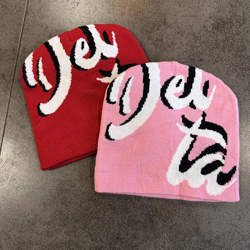 Knitted Alphabet Jacquard Hat Neutral Warm Hat For Street Casual Wear Daily