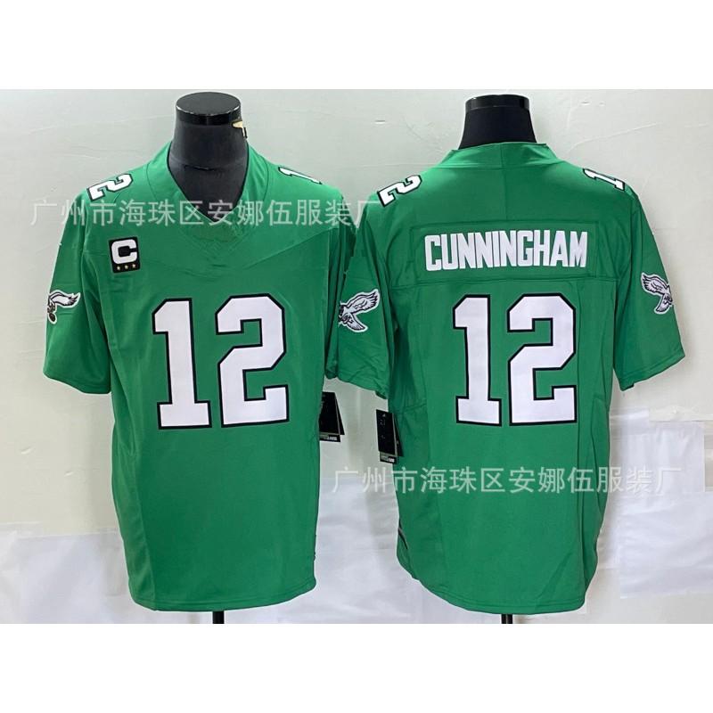Philadelphia Eagles NFL Jersey 1 Jalen Hurts Green Embroidered Football Shirt Men