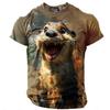Men's Animal Funny T Shirt Short Sleeve T Shirt 3D Print Crew Neck Shirt Retro Vintage Casual Street Style