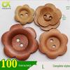 Wooden Petal-Shaped Plum Blossom Buttons for Children's Knitwear