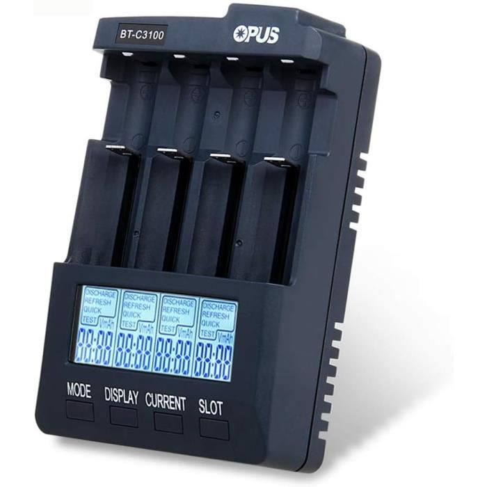 Caricabatterie - ETbotu - Opus BT-C3100 V2.2 - 4 Slot - Spina Europea - LCD
