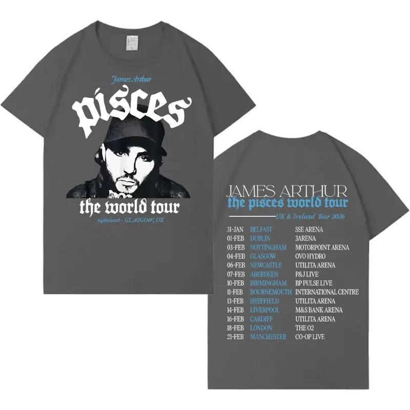 Rapper James Arthur 2026 TShirt Pisces World Tour TShirt Unisex Fashion Short Sleeve TShirt Loose Comfortable Street Style
