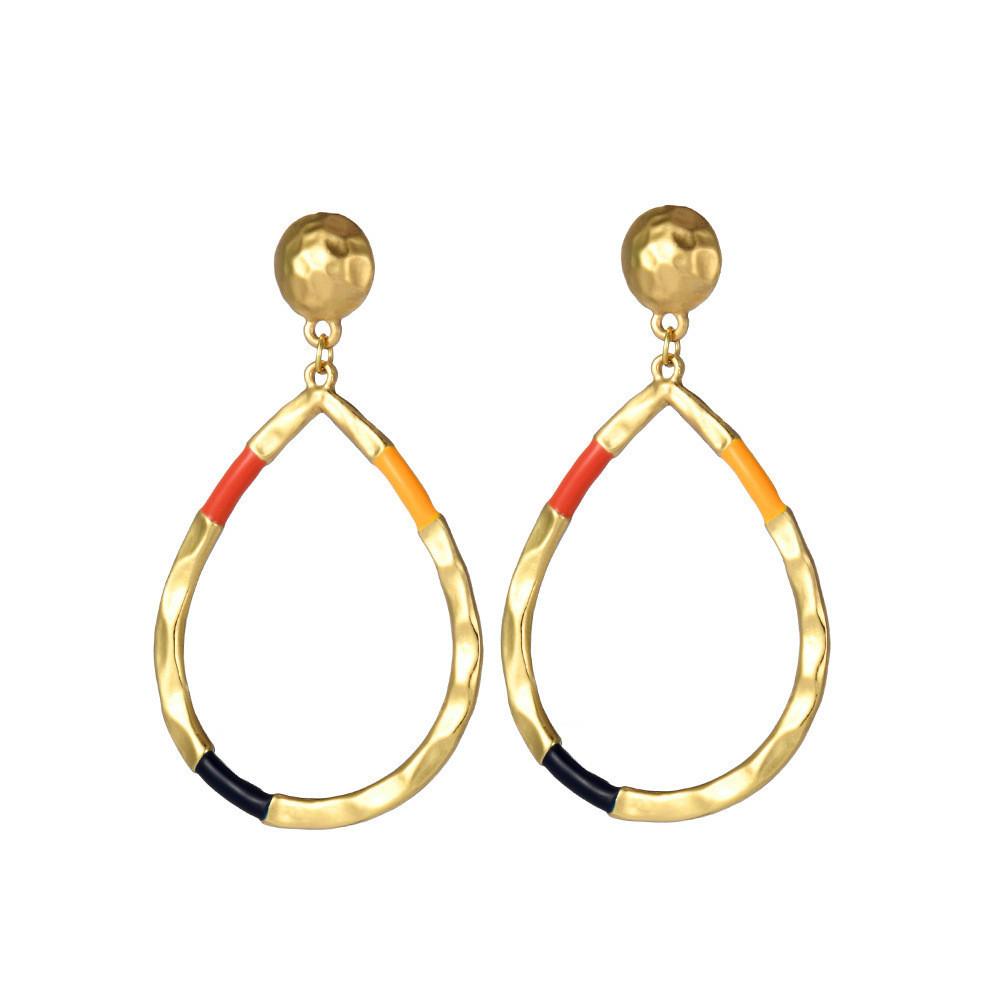Stylish Alloy Geometric Drop Earrings Trendy Fashionable Hollow Out Design Droplet