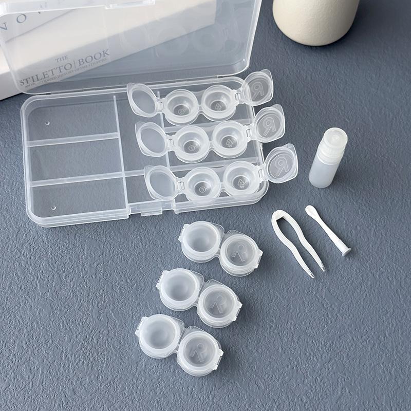 6 Pair Contact Lens Case Contact Lens Storage Box Portable Travel Contact Lenses Case Soak Container Lenses Box for Beauty Pupil