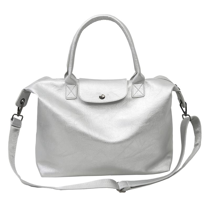 

Водонепроницаемая дорожная сумка для багажа, большая вместимость, сумка через плечо, спортивная сумка для фитнеса серебряный