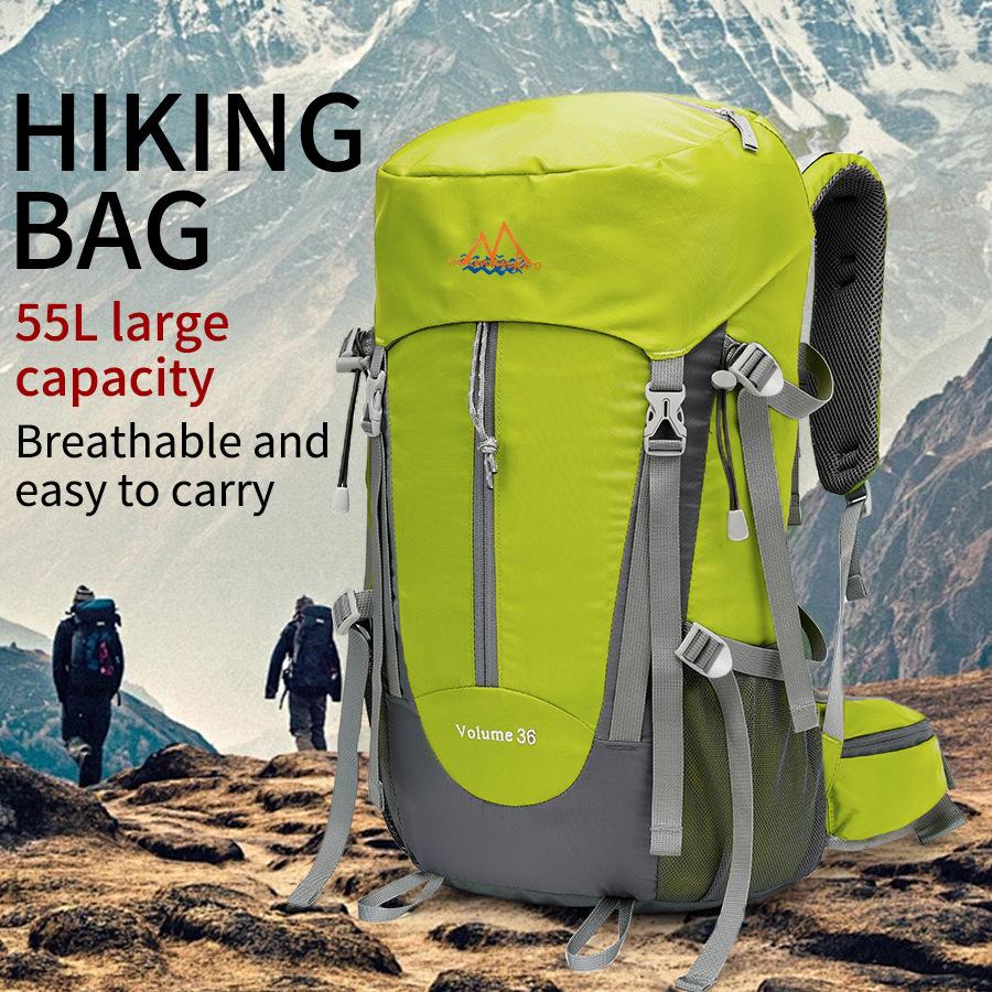 Outdoor Hiking Bag Large Capacity Backpack Multi-Function Camping Waterproof Hiking Backpack 55L