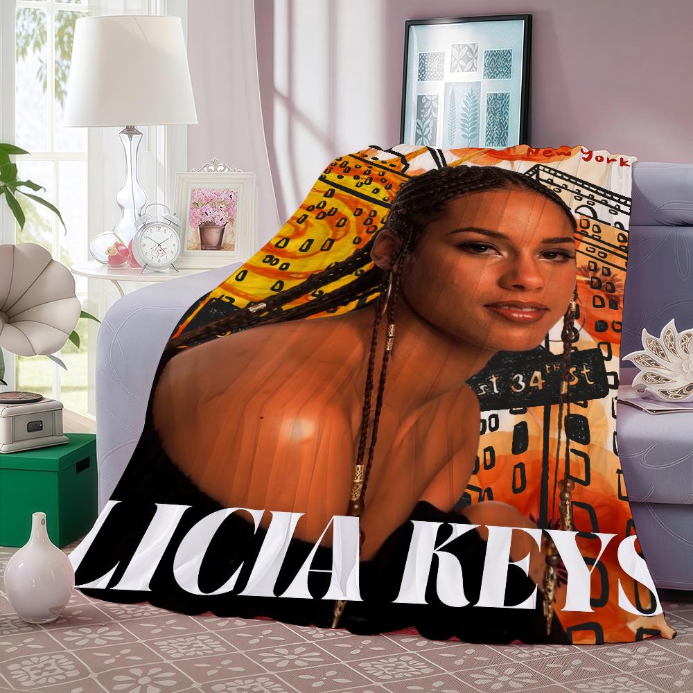 A-Alicia Keys Singer Blanket Warm And Soft Suitable For Bedroom Living Room Sofa Bed Office Travel Camping