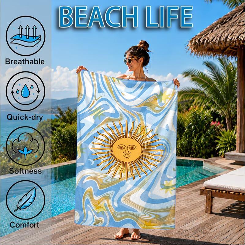 Strandtuch mit Argentinien-Flaggen-Design, Schnelltrocknend, Pflegeleicht, Geeignet für Fitness und Strandurlaub, Sport-Essential