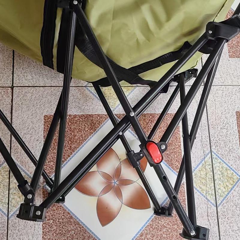 Adjustable Three-Gear Folding Moon Chair - Portable with High Backrest and Leg Rest for Outdoor Use Green, upgraded long seat
