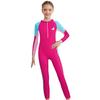 Kids Full Body UV Protection Swim Suit Long Sleeve Zipper Sport Bathing Suit for Girls Beach Surf and Swimming