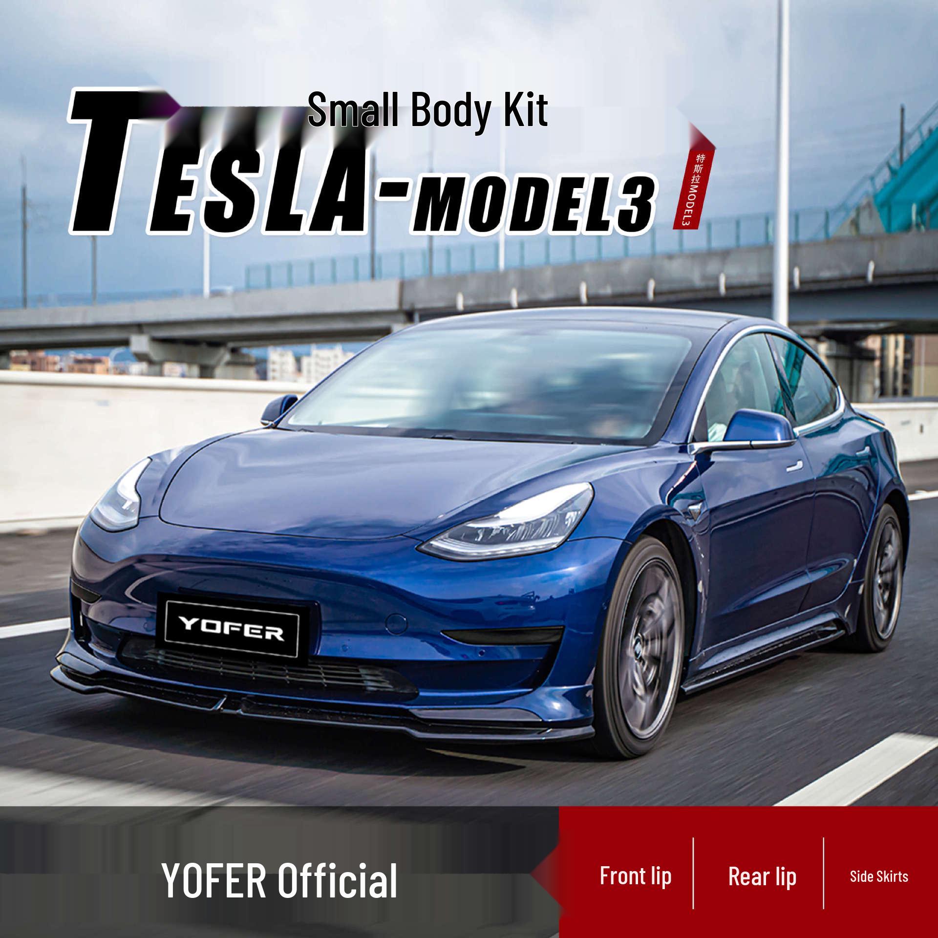 

YOFER Model 3 Body Kit: Front Lip, Side Skirts, Rear Lip, Rear Spoiler, and Sports Rear Wing. Side Skirt [Primer]
