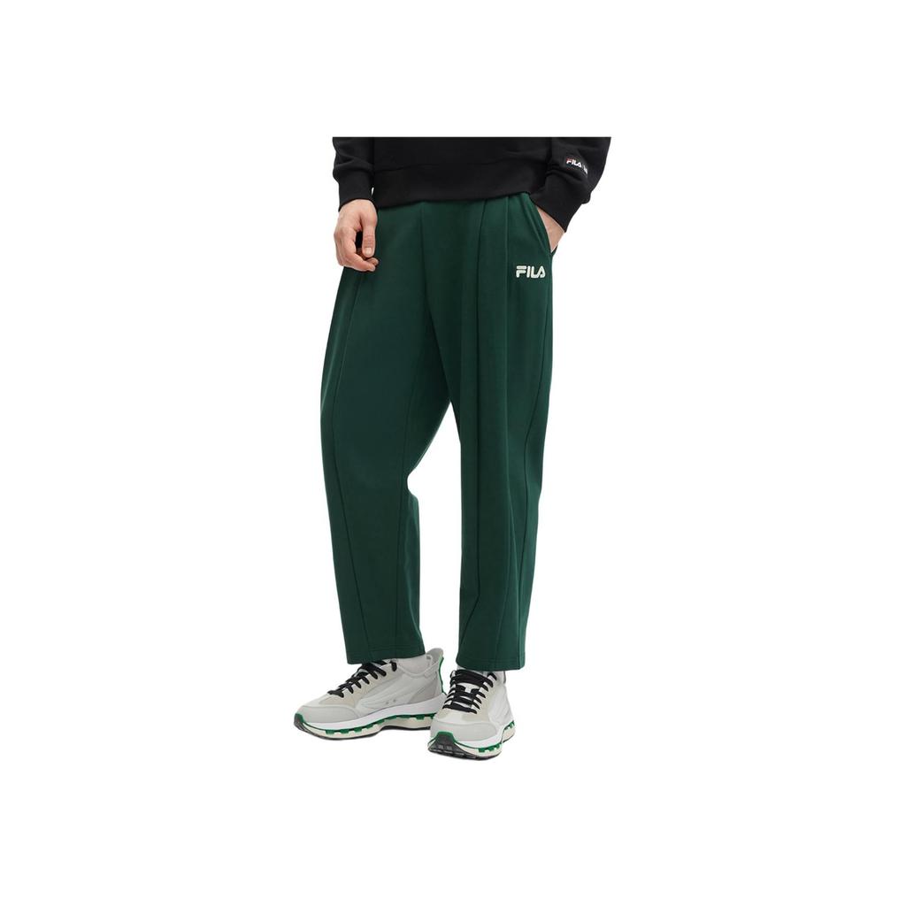 Fila Solid Color Knitted Straight Leg Casual Pants Men Bottoms Night-Shadow-Green F11M418603F-GN
