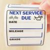 250 stk Klare Bilservice Påminnelsesetiketter 5x5 cm Oljeskift Vedlikeholdsservice Påminnelsesklistremerker "NESTE SERVICE PÅKREVD" Selvklebende Etiketter