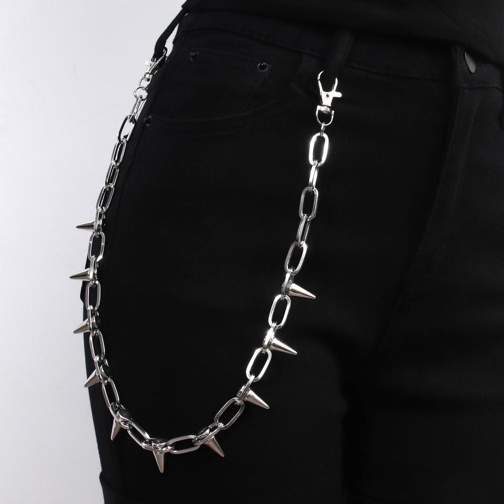 Trendy Unisex Punk Hip-Hop Jeans Waist Chain - Versatile Metal Pants Accessory