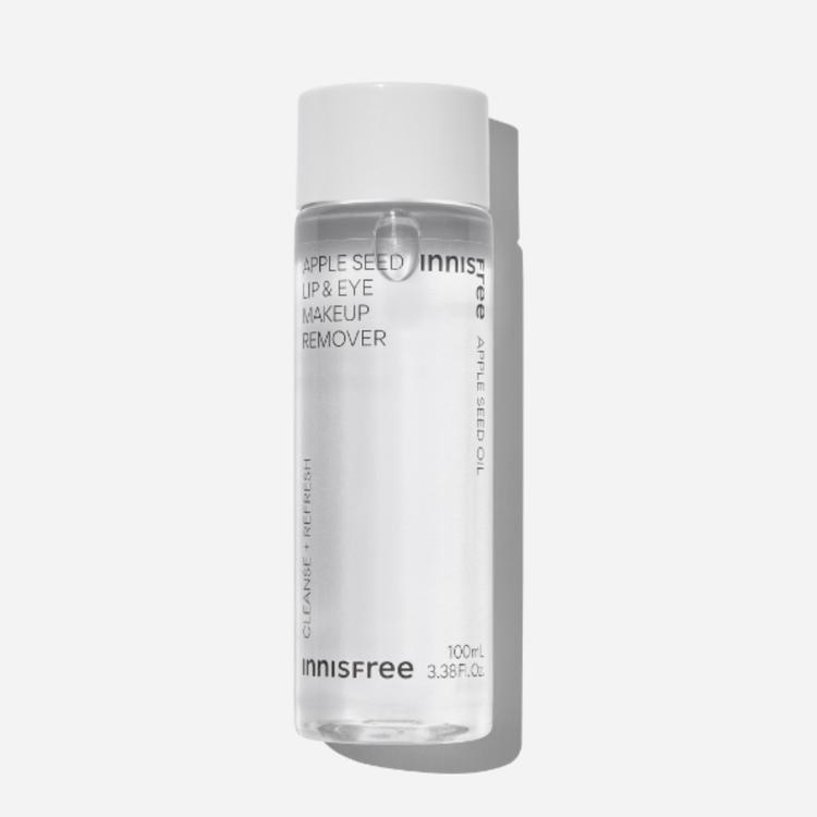 

Засіб для зняття макіяжу з губ і очей Innisfree Apple Seed 100 мл, без відчуття жирності. Олія кісточок яблука зволожує і живить, не подразнює шкіру 100ML