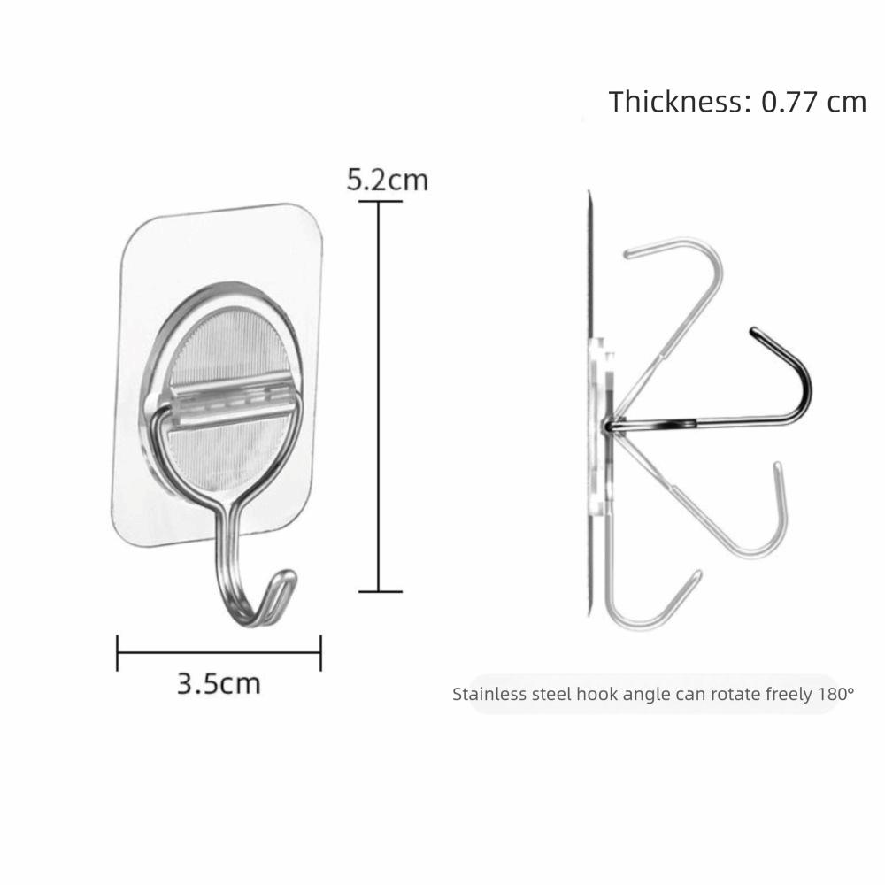 10PCS Transparent No Damage Hooks Heavy Duty Stick On Hooks Multi-Purpose Adhesive Wall Hooks  Door