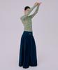 Bundercammer Shirring Maxi Skirt_Navy