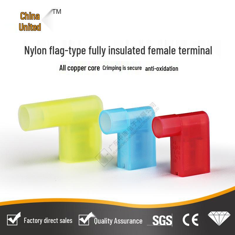Insulated Nylon Flag Crimp Terminal Connector (6.3 Spade)