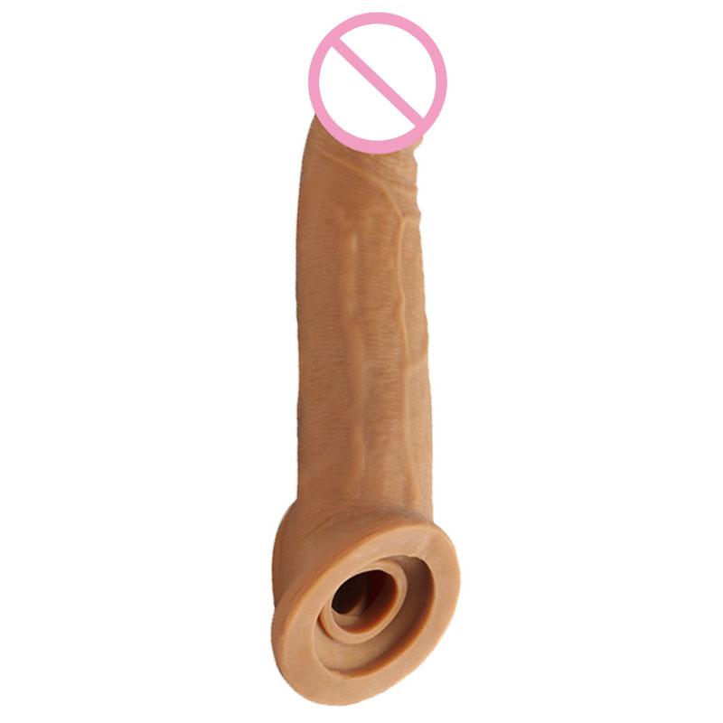 21Cm Enlargement Penis Extender Sleeve Reuseable Condom Delay Ejaculation Sex Toys For Men Intimate Goods Sex Shop