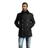 Men's Slim Fit Double-Breasted Wool Coat with Cashmere Fur Collar - European Sizes for Autumn/Winter