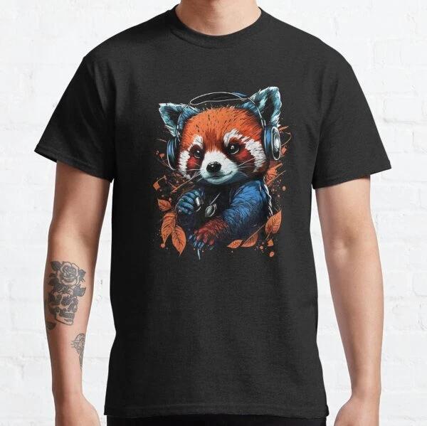 Red Panda Bear music lover, music Classic T-Shirt S-3XL S