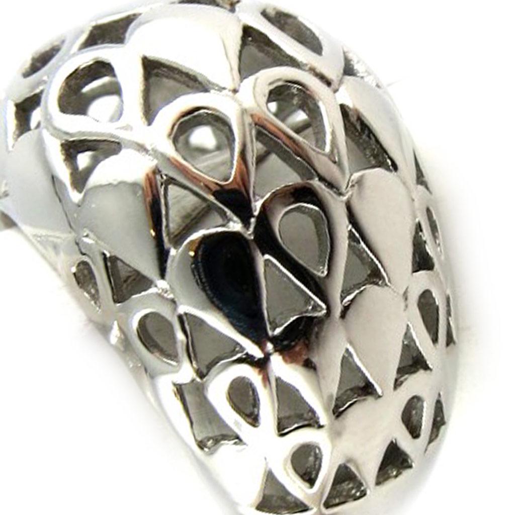 Steel Ring 'Choreography' Silver - 17x6 Mm