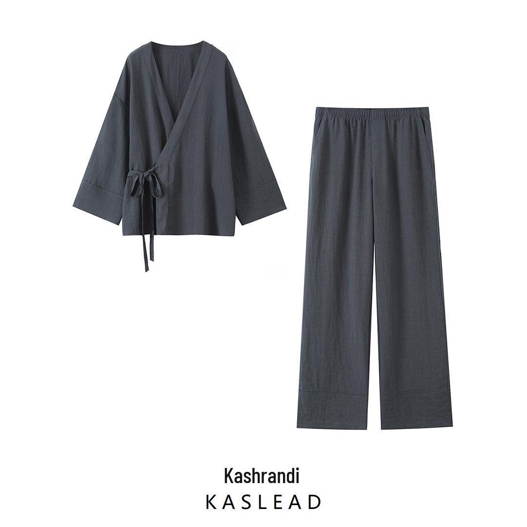 

2025 Spring Women s European & American Style Double-Breasted V-Neck Coat with Casual Long Pants Extra Small