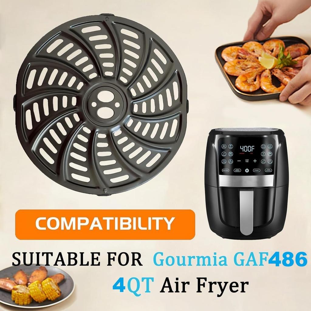 4QT Air Fryer Grill Plate for Gourmia GAF486 4 Quart Digital Air Fryers, Upgraded Grill Pan Crisping Plate Tray Rack Shelf Grate Grid for Gourmia Air