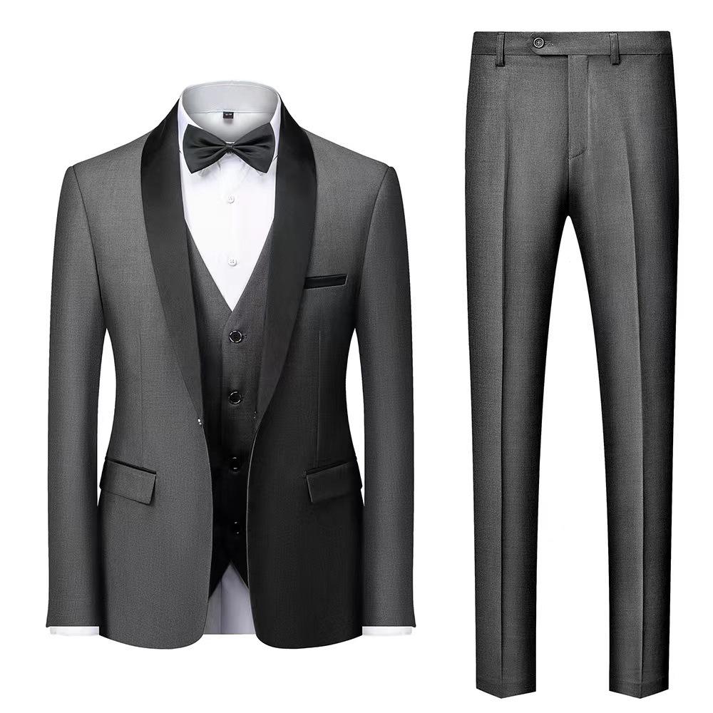 Men's Shawl Collar Three-Piece Suit: Spring/Autumn Wedding & Formal Wear