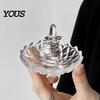 Romantischer Ringhalter für Paare Glasbehälter, Wasserwellen Elegante Schmuckschale, Klarer Organizer Schlafzimmer Dekorative Schmuckschale Nachttisch
