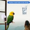 Wood Suction Cup Bird Stand Safe Teeth Grinder Bird Toy Bracket Bird Bath Perch Stand  Sun Birds