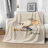 Illustration Cartoon Mouse Throw Lightweight 240G Flannel Blanket Soft Skin-Friendly For Summer Cooling