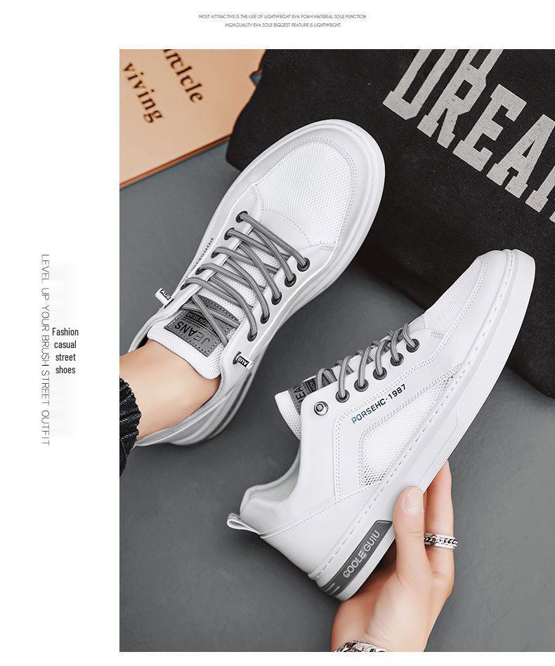 Men's Spring/Summer Breathable Mesh Casual Lightweight Fashion Shoes, Trendy and Versatile for Students, White
