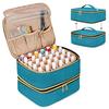 Luxja Removable Double-Layer Nail Polish Case for 60 Bottles with Nail Care Pockets, Teal
