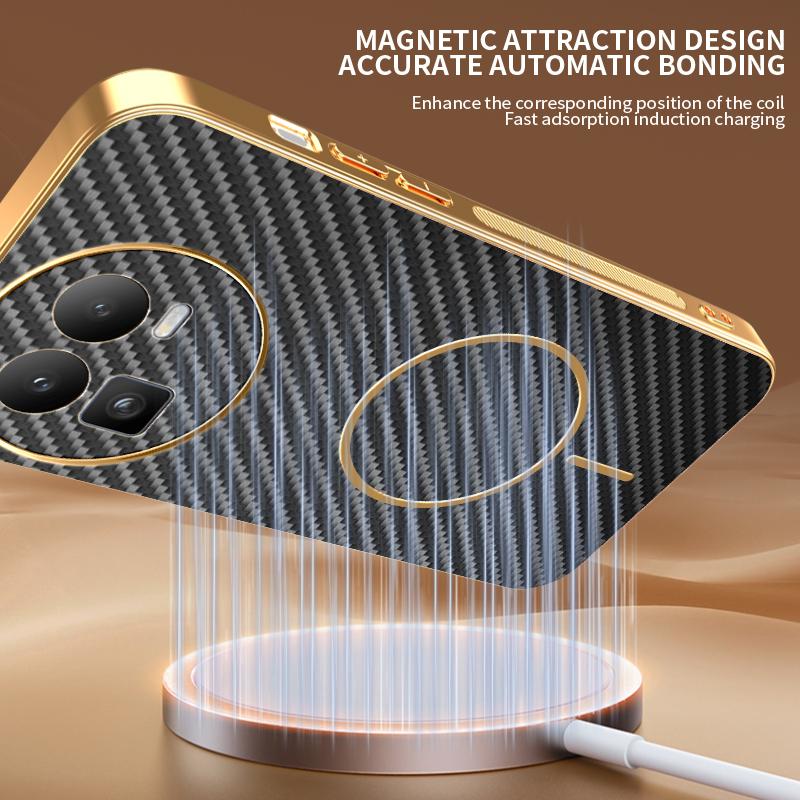 Für OPPO Realme GT 8 8 Pro galvanisierte Karbonfaser magnetische fingerabdruckresistente stoßfeste Handyhülle