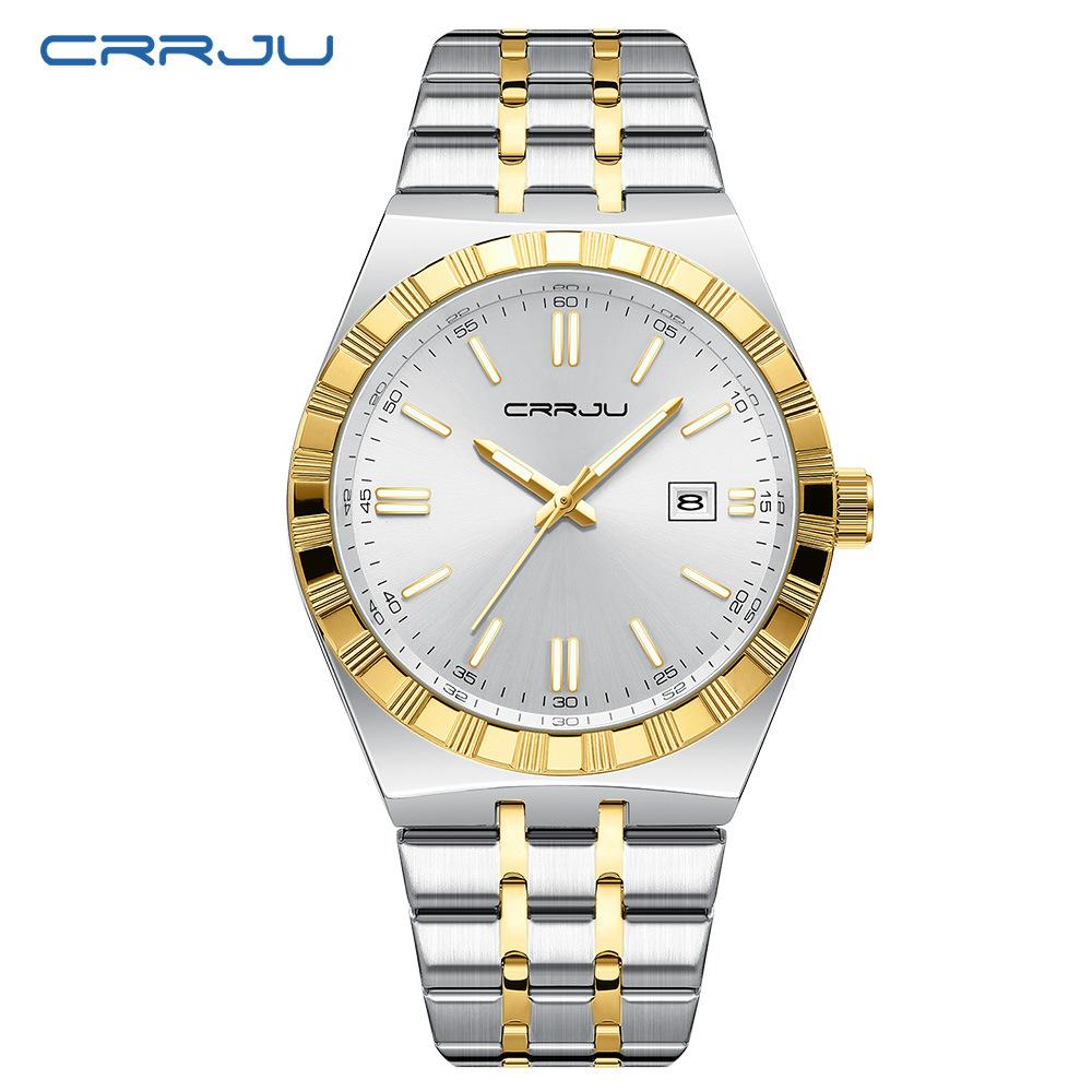 Herren-Edelstahl-Quarz-Armbanduhr 42 mm Großes Zifferblatt Business-Armbanduhr mit Leuchtzeigern Datum Wasserdicht