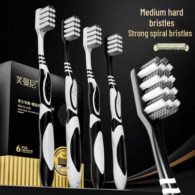 Fumanini Medium-Hard Bristle Wide Head Toothbrush Gift Box - Adult Light Luxury Toothbrush for Durable Smoke Stain & Tartar Cleaning