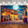 Mexicaanse Fiesta Día De Los Muertos Achtergrond Dag van de Doden Thema Verjaardagsfeest Muurdecoratie Fotohokje Fotografie Benodigdheden