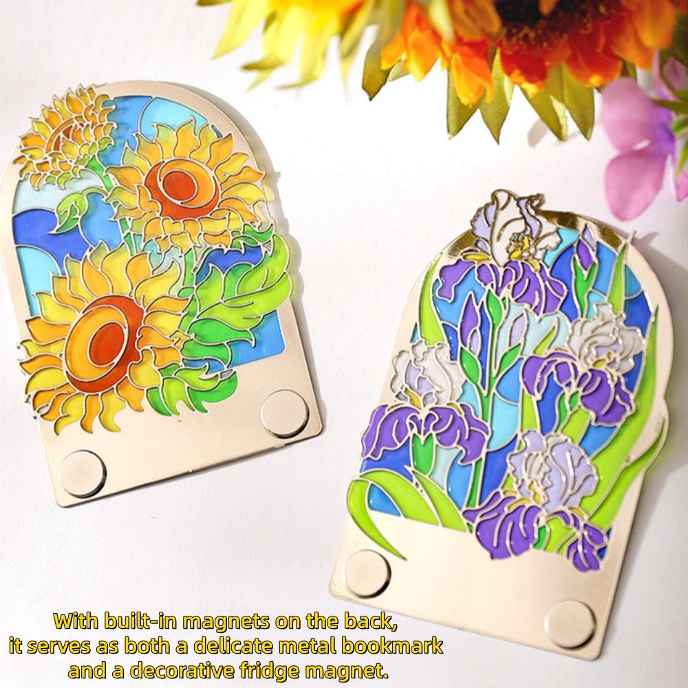 Metal Hollow Bookmark Floral Design Reading Page Marker For Students Teacher Gift Graduation Stationery Refrigerator Magnet Deco