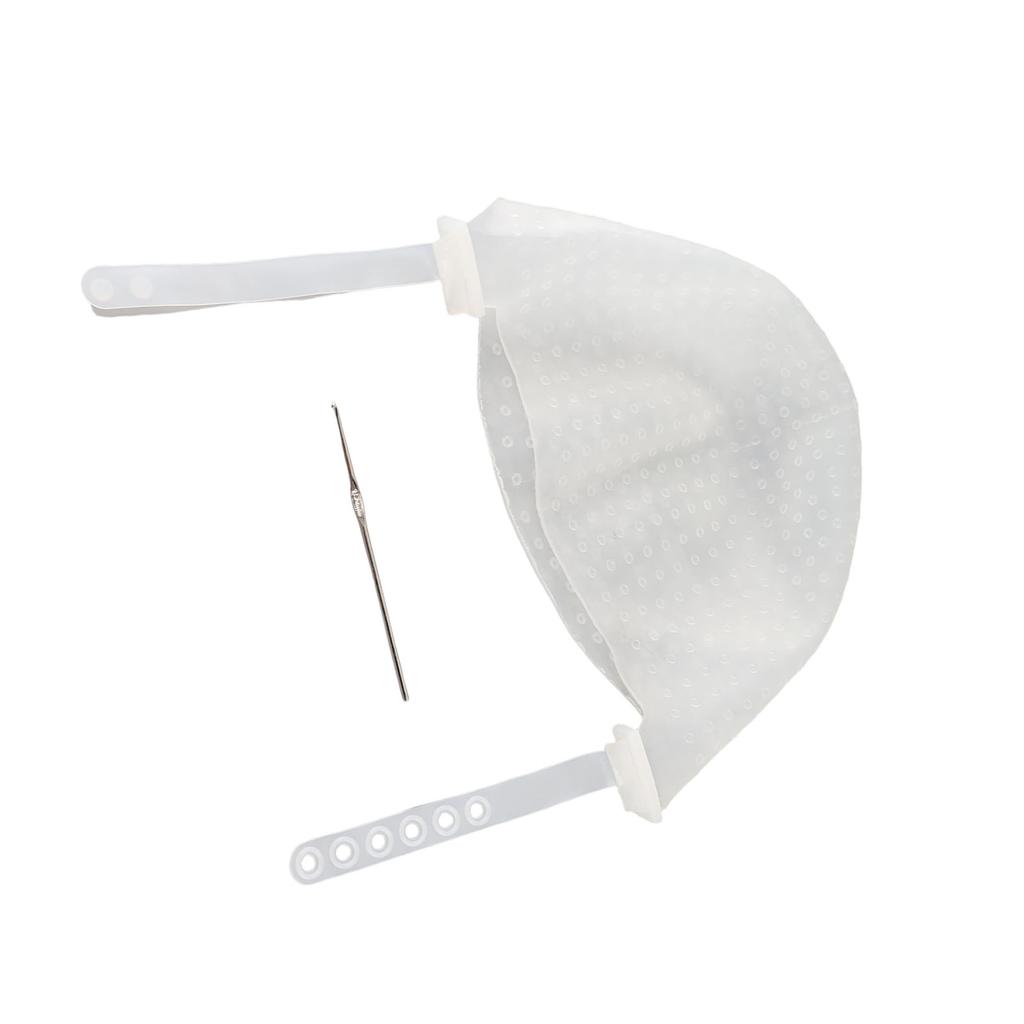 Hair Coloring Highlighting Hat Silicone Reusable DIY Hair Dyeing Hat Tool for Beauty Salon White