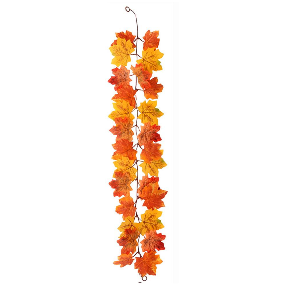 

Autumn Decor Artificial Maple Fall Leaf Vine Garland Hanging Wedding Thanksgiving Decorations Home Halloween Fireplace Decor