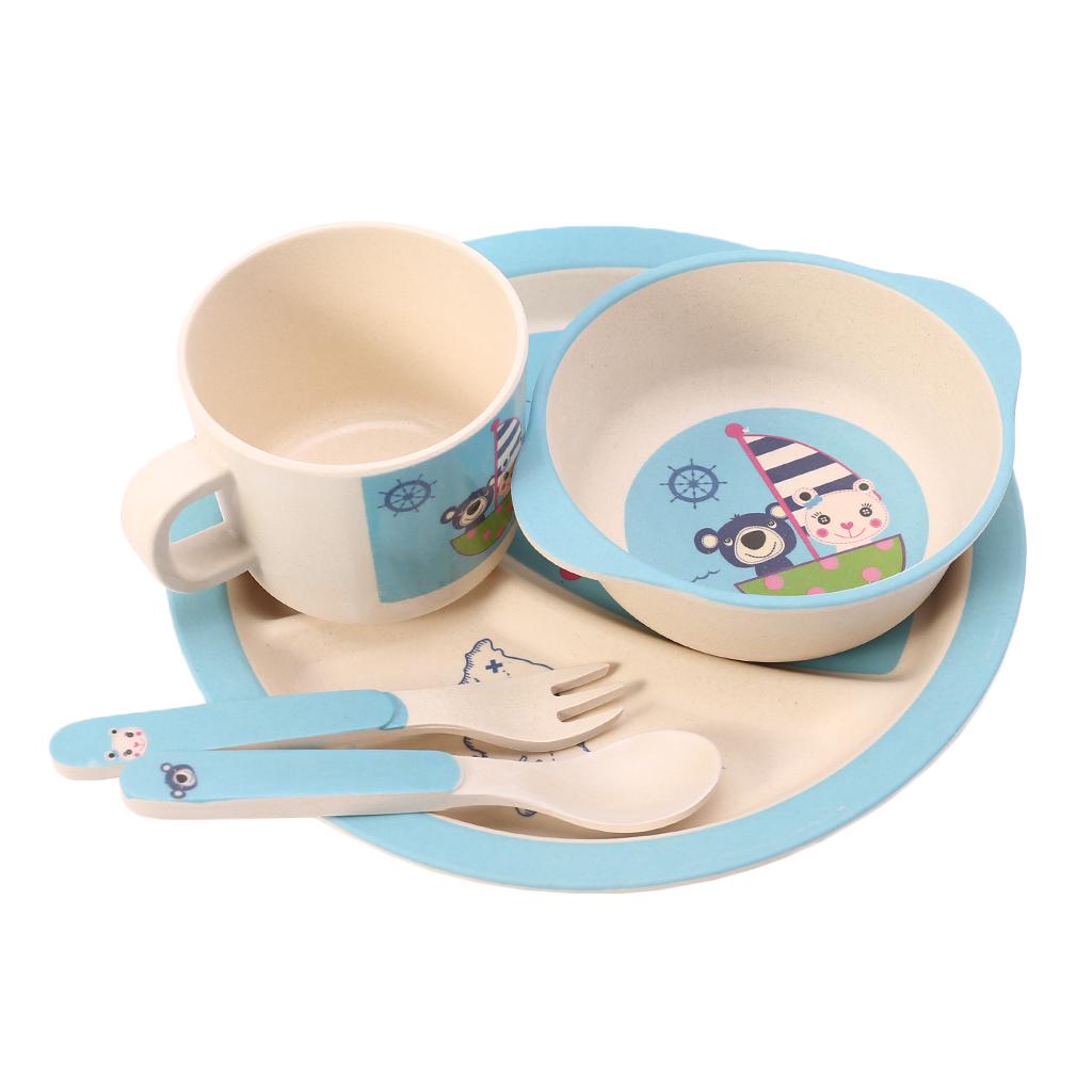 5 Stck Baby Ftterungsschssel Teller Gabeln Lffel Tasse Geschirrset Bambus  Geschirr gnstig kaufen  Preis, kostenloser Versand, echte Bewertungen mit  Fotos  Joom