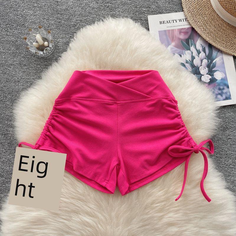 

Выбор инфлюенсеров 2024 Лето Новое поступление Персиковые шорты для спорта с эффектом «бразильская попа» С высокой талией Облегающие Эластичные Универсальные На кулиске Брюки для йоги Rose Red All yards