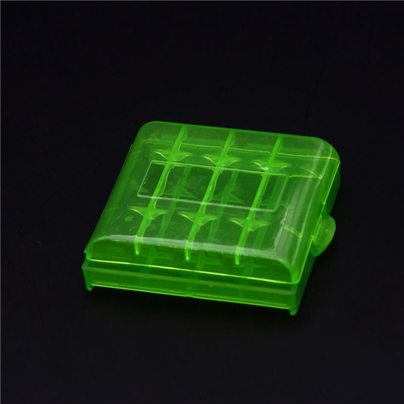 Ящик для хранения аккумуляторов для No 5 нет 7 батареек типа AA AAA 14500 прозрачные пыленепроницаемые с слотами 4-section 5-color зелёный 475₽