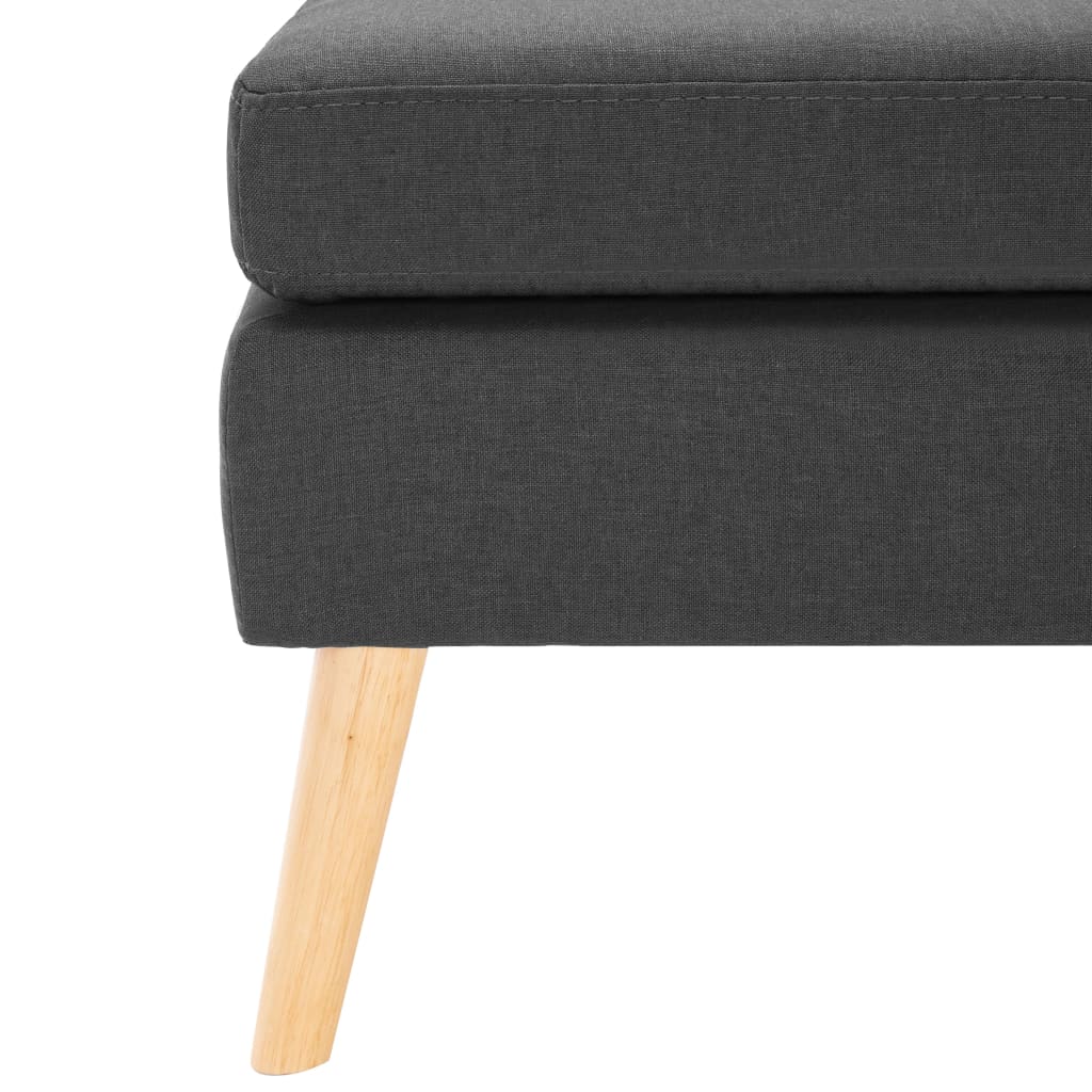 Footstool Dark Grey Fabric
